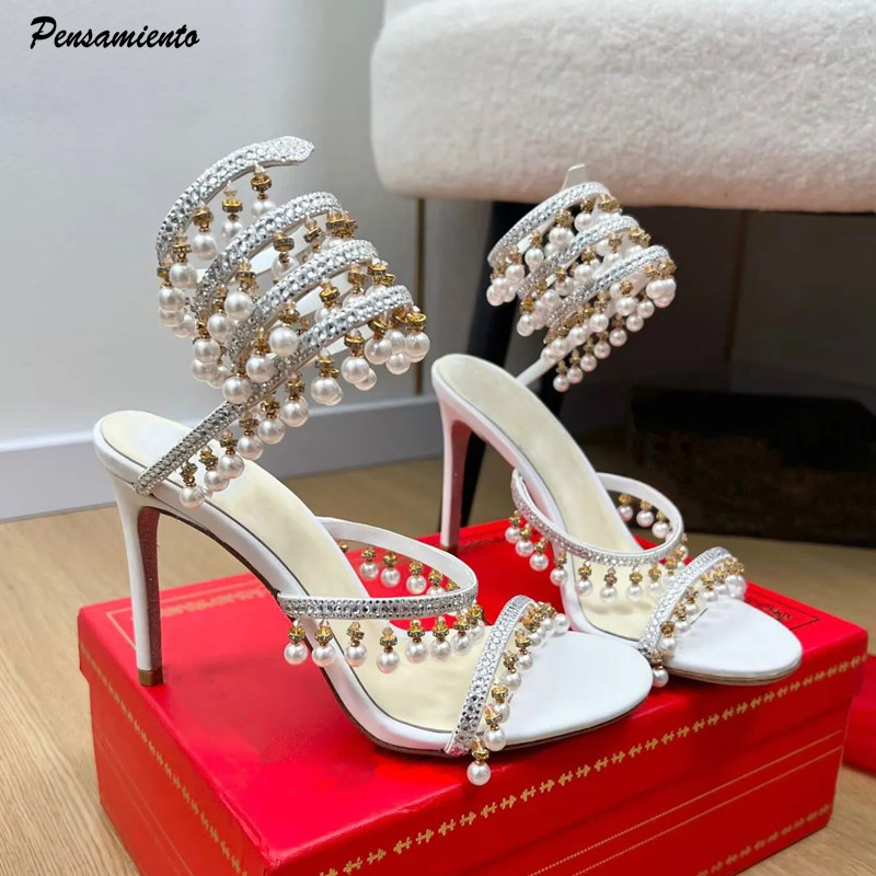 Wedding Fx - Sandalias de gladiador de lujo con