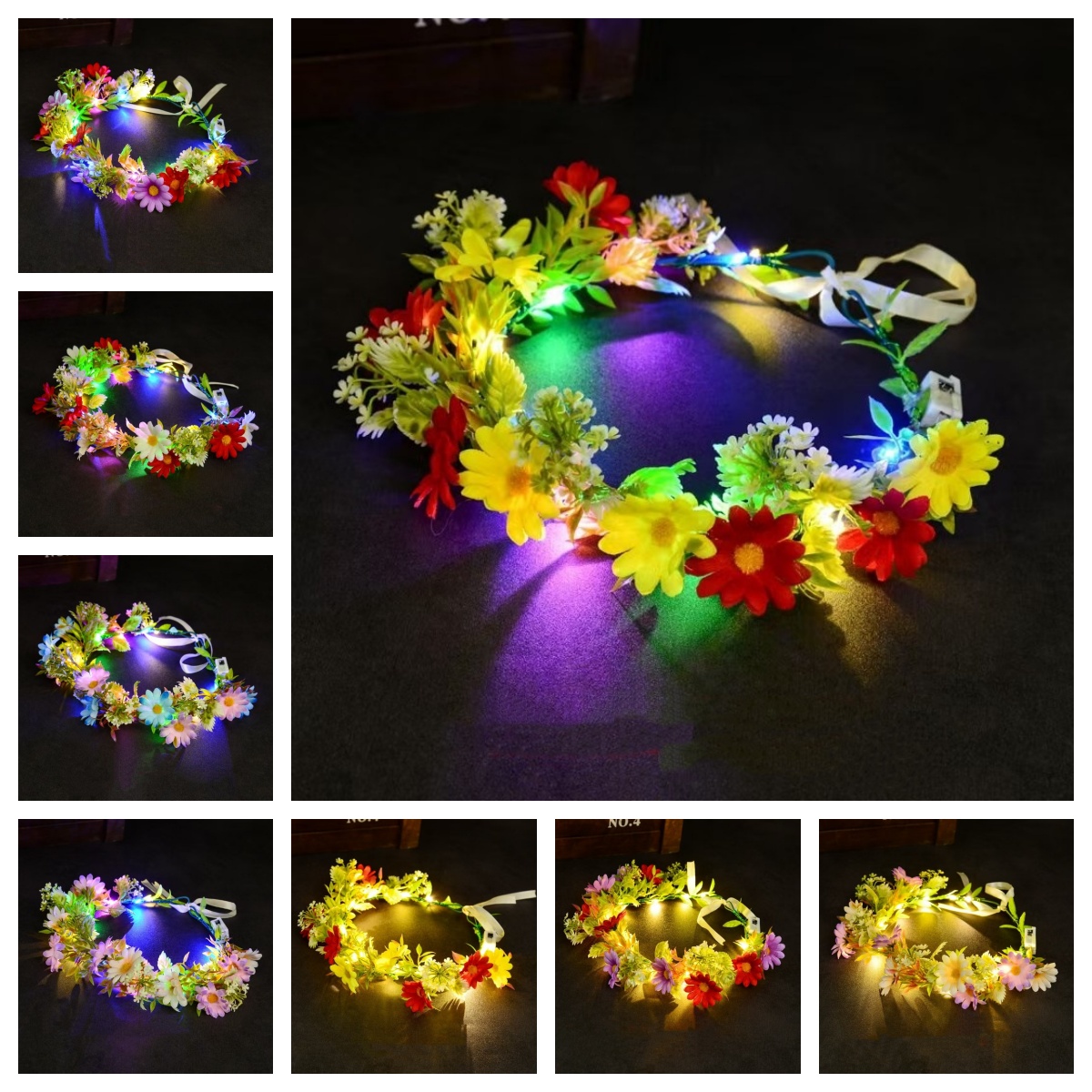 Corona de flores con luz LED,  - Wedding Arch Flower reseña y precio